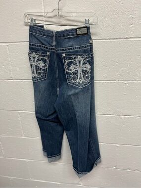 Earl Jeans Dark Blue Embroidered Boyfriend Jeans